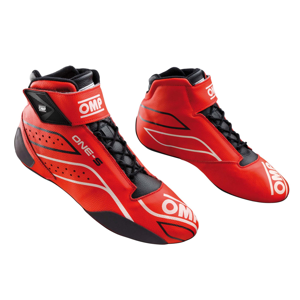 OMP One-S racing shoe FIA 8856-2018 in Red/Black