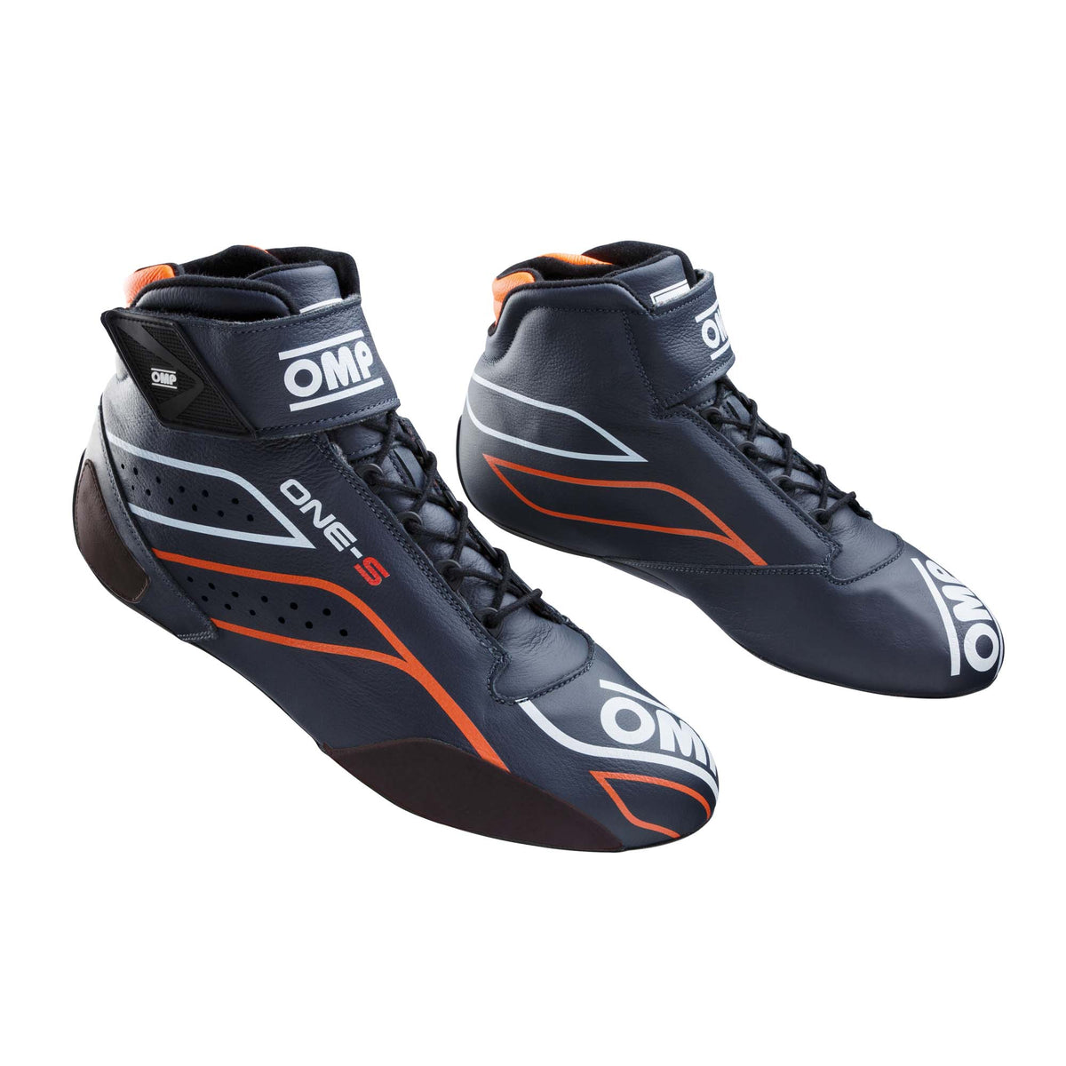 OMP One-S racing shoe FIA 8856-2018 in Navy/Orange