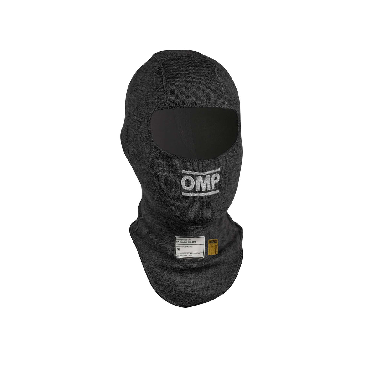 OMP Tecnica Evo v2 FIA 8856-2018 racing balaclava in Anthracite with seamless construction