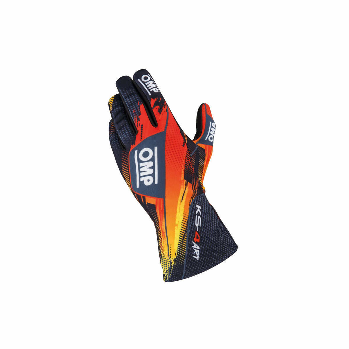 OMP KS-4 ART youth karting gloves in Black/Orange