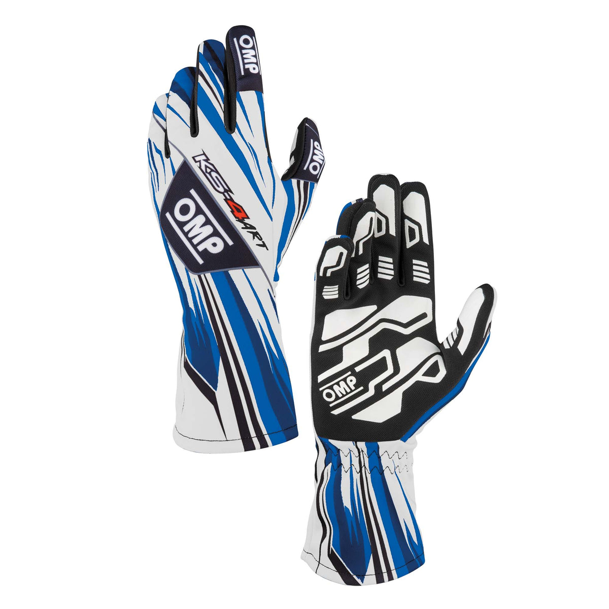 OMP KS-4 ART karting gloves in White/Blue