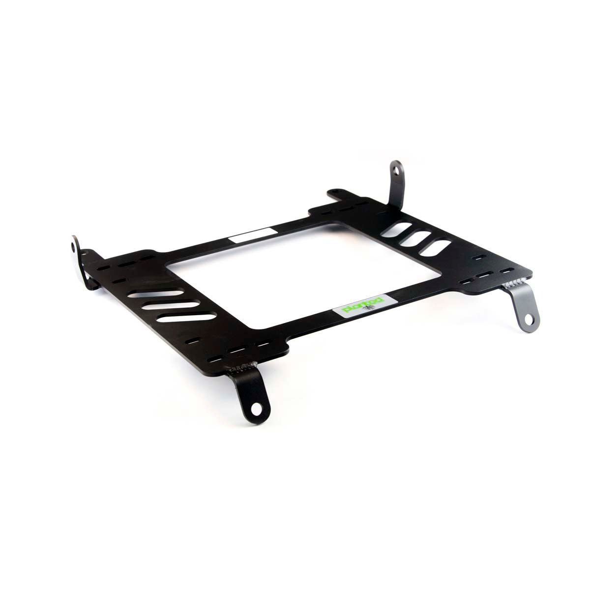 Vehicle-specific floor mounting base for 1991-2005 Acura NSX, passenger side, shown with Planted top plate