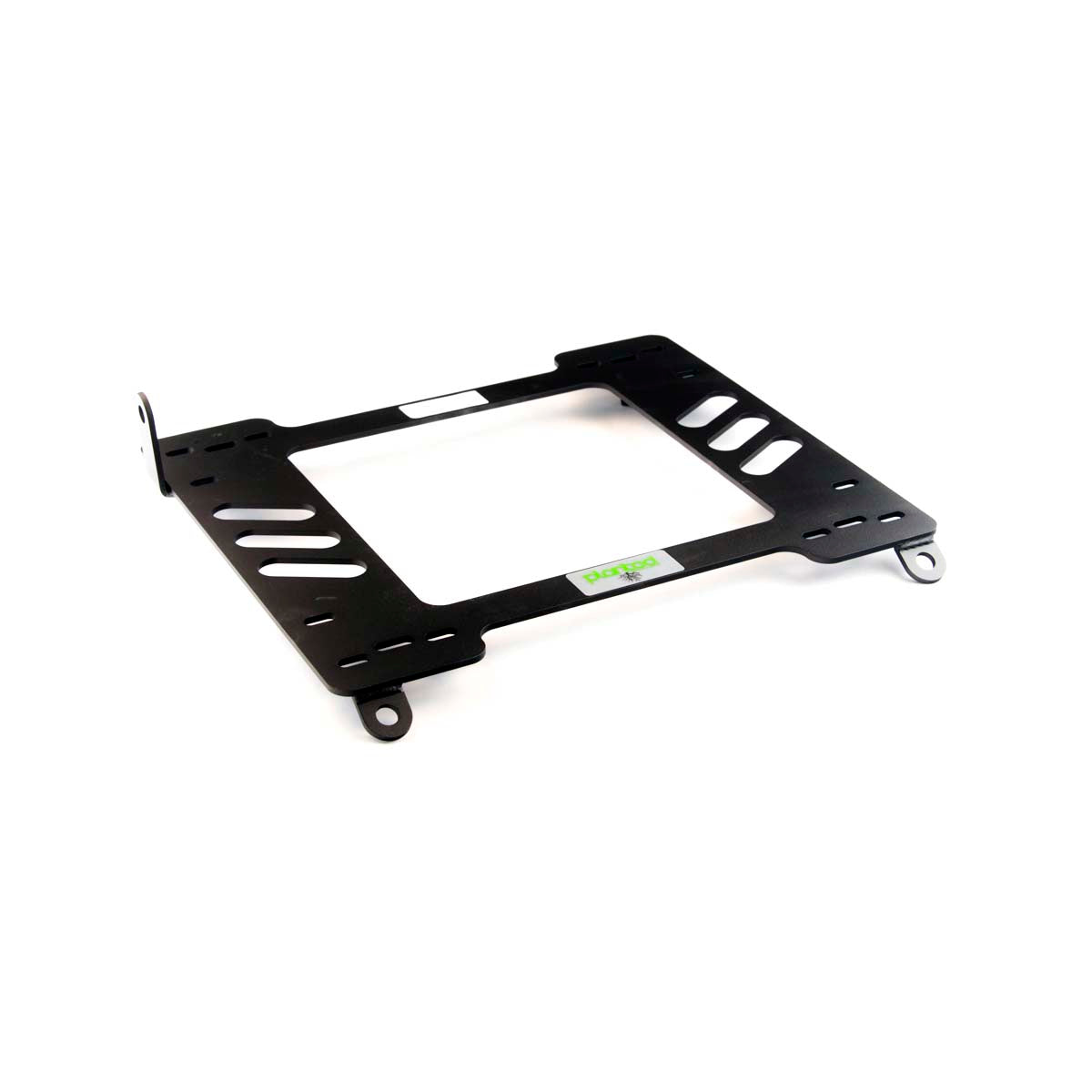 Vehicle-specific floor mounting base for 1998+ Porsche 996/997/991/Boxster/Cayman, driver side, shown with Planted top plate