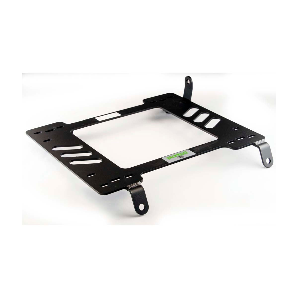 Vehicle-specific floor mounting base for 1990-1996 Nissan 300ZX, passenger side, shown with Planted top plate