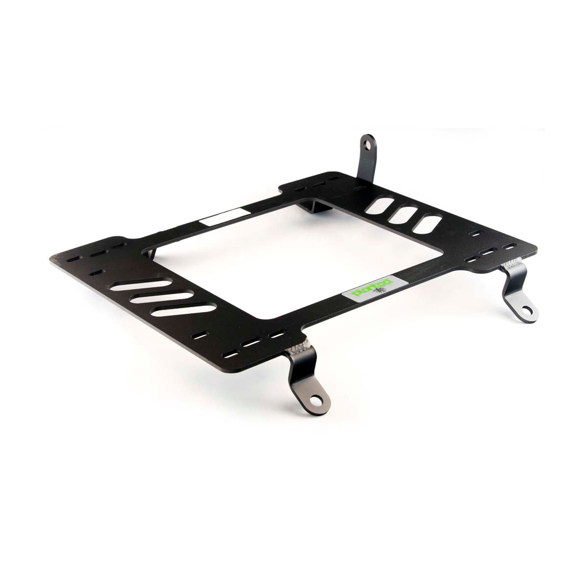 Vehicle-specific floor mounting base for 1992-2002 Mazda RX-7, passenger side, shown with Planted top plate