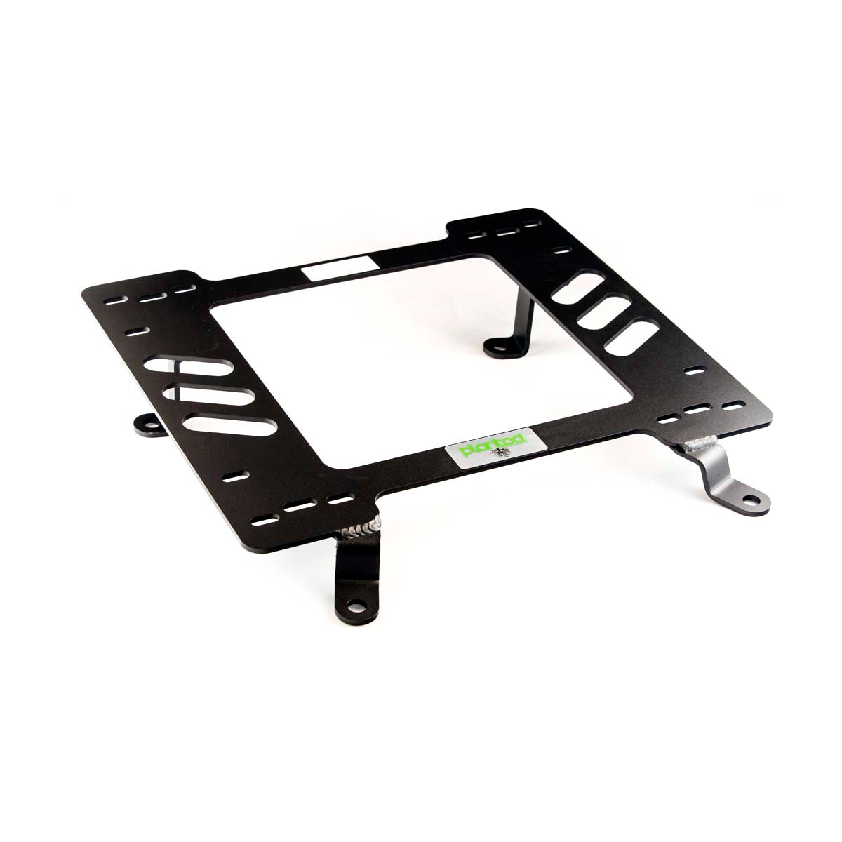 Vehicle-specific floor mounting base for 1982-1992 Pontiac Firebird / Trans Am, passenger side, shown with Planted top plate