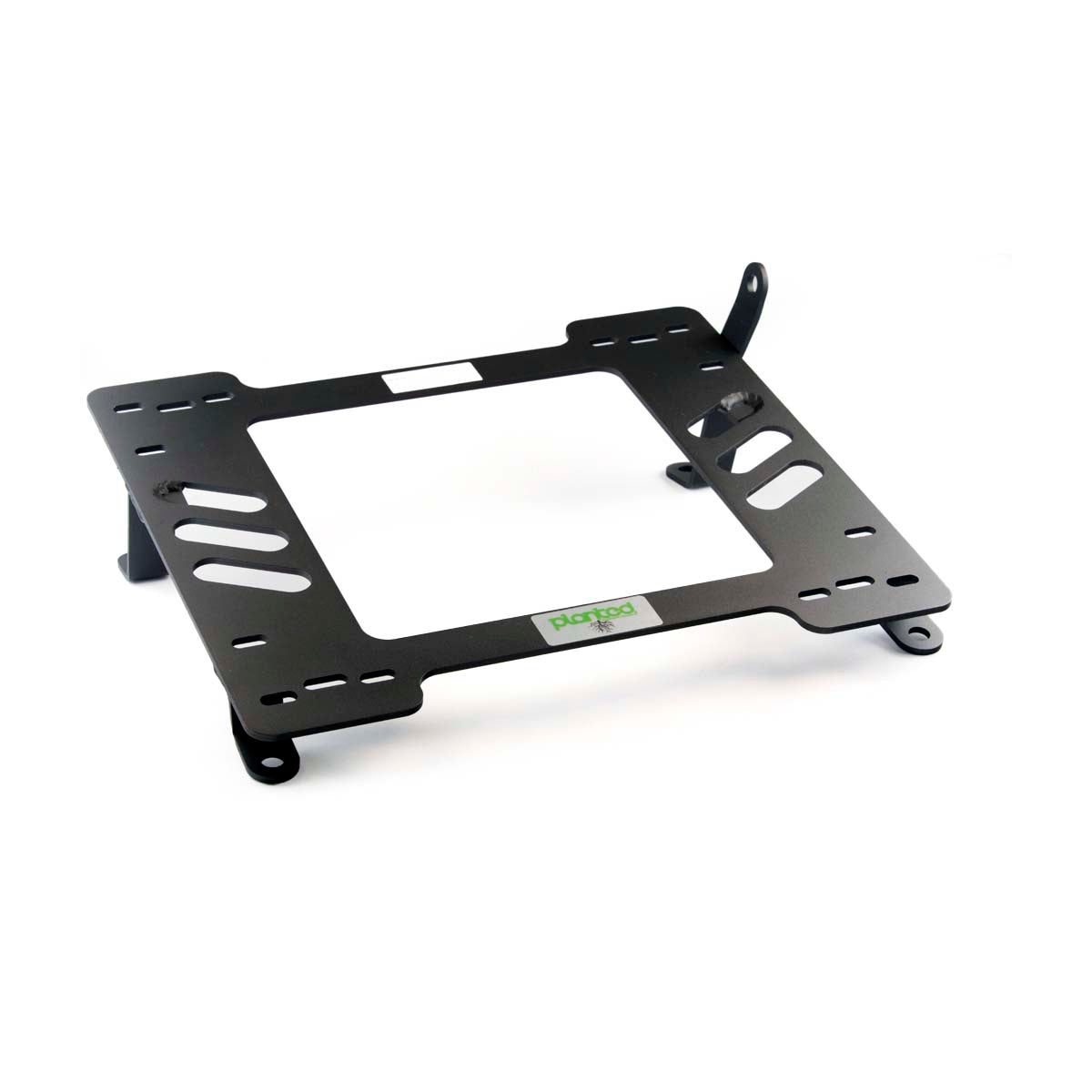 Vehicle-specific floor mounting base for 1986-1993 Mercedes 190E, passenger side, shown with Planted top plate