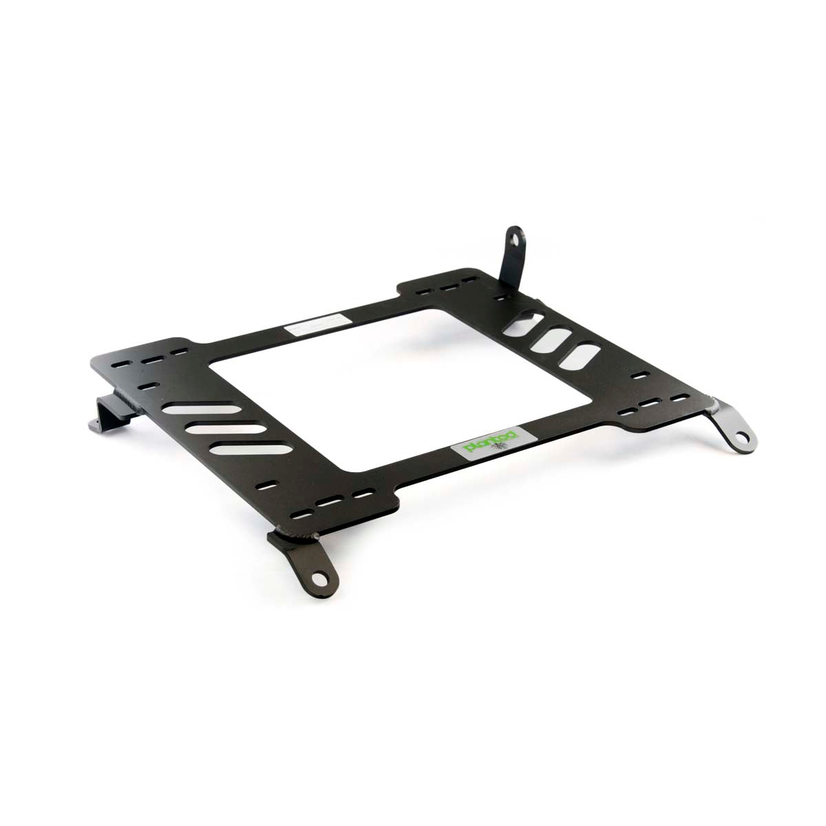 Vehicle-specific floor mounting base for 1988-1992 Toyota Corolla (AE92), passenger side, shown with Planted top plate