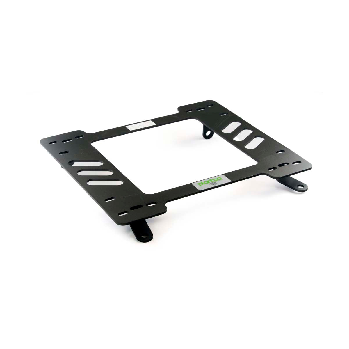 Vehicle-specific floor mounting base for 1974-1993 Volvo 240 Series, driver side, shown with Planted top plate
