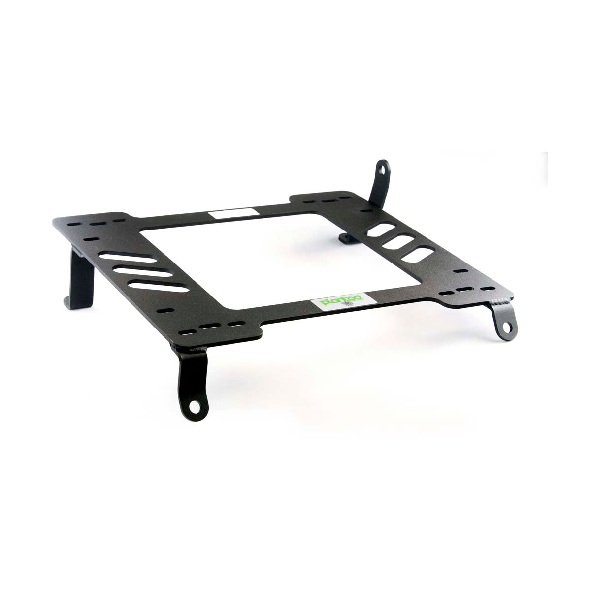 Vehicle-specific floor mounting base for 1984-1988 Nissan 200SX (S12), passenger side, shown with Planted top plate