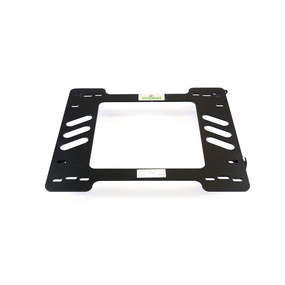 Vehicle-specific floor mounting base for 1984-1987 Honda Civic 3-Door Hatchback (Non-Si), passenger side, shown with Planted top plate
