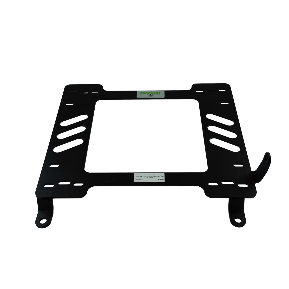 Vehicle-specific floor mounting base for 2008-2016 Scion / Toyota iQ, driver side, shown with Planted top plate