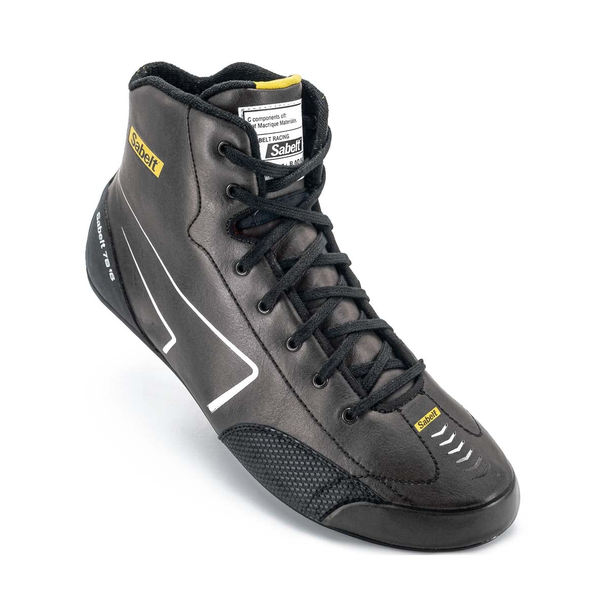 Sabelt Hyper TB-12 leather racing shoe, FIA 8856-2018 homologated, in Black