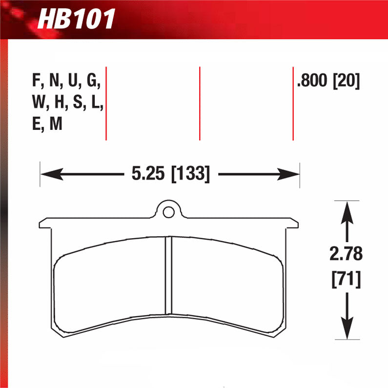Hawk HB101N.800 Performance Pad - HP Plus Compound