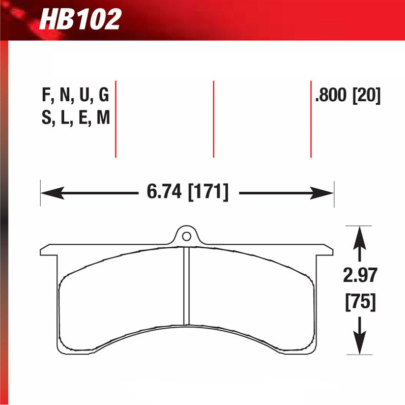 Hawk HB102S.800 Racing Pad - HT-10 Compound