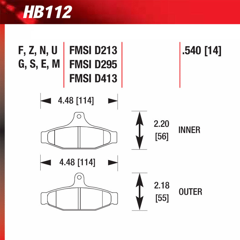 Hawk HB112U.540 Racing Pad - DTC-70 Compound