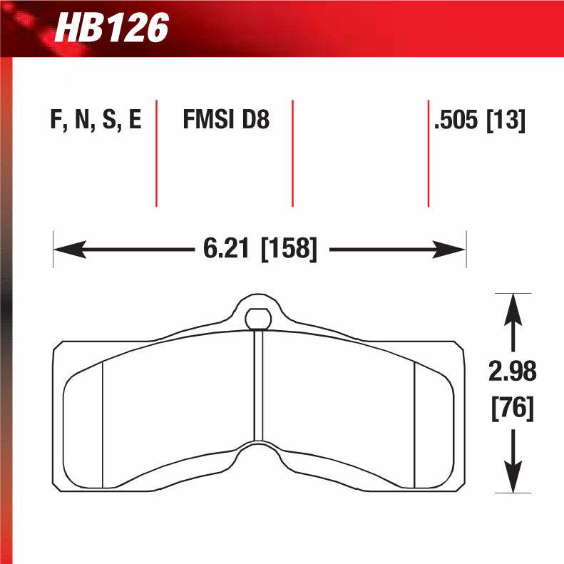 Hawk HB126E.505 Racing Pad - Blue Compound