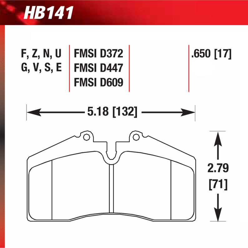 Hawk HB141S.650 Racing Pad - HT-10 Compound