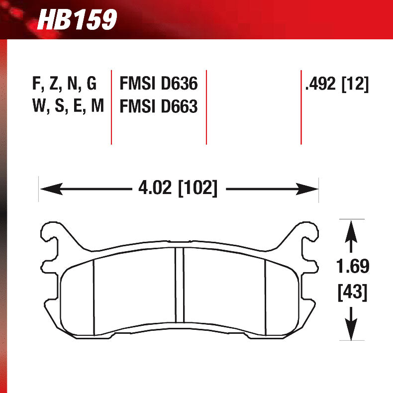 Hawk HB159S.492 Racing Pad - HT-10 Compound