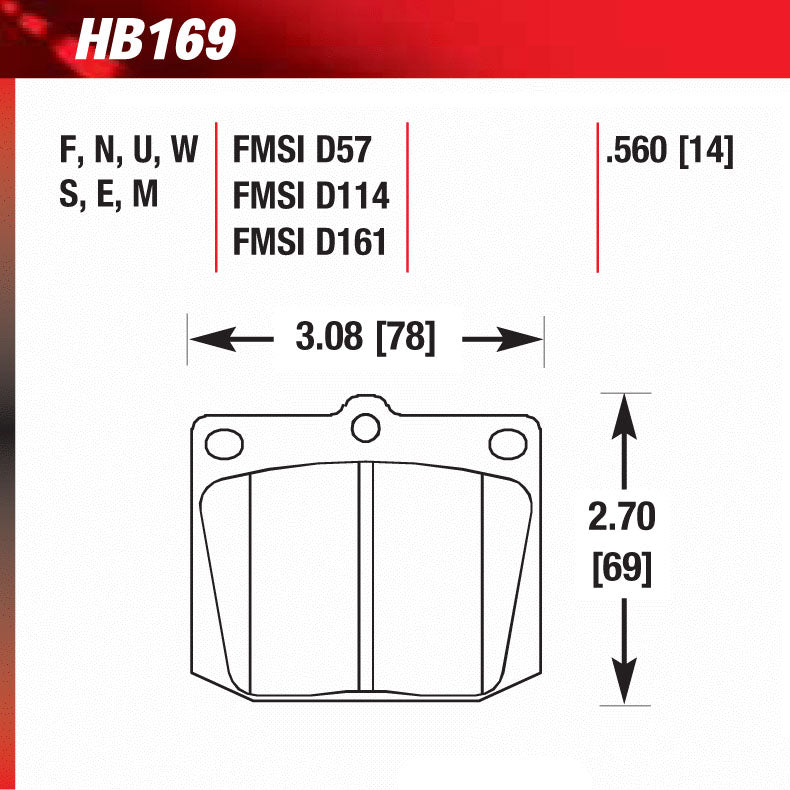 Hawk HB169M.560 Racing Pad - Black Compound