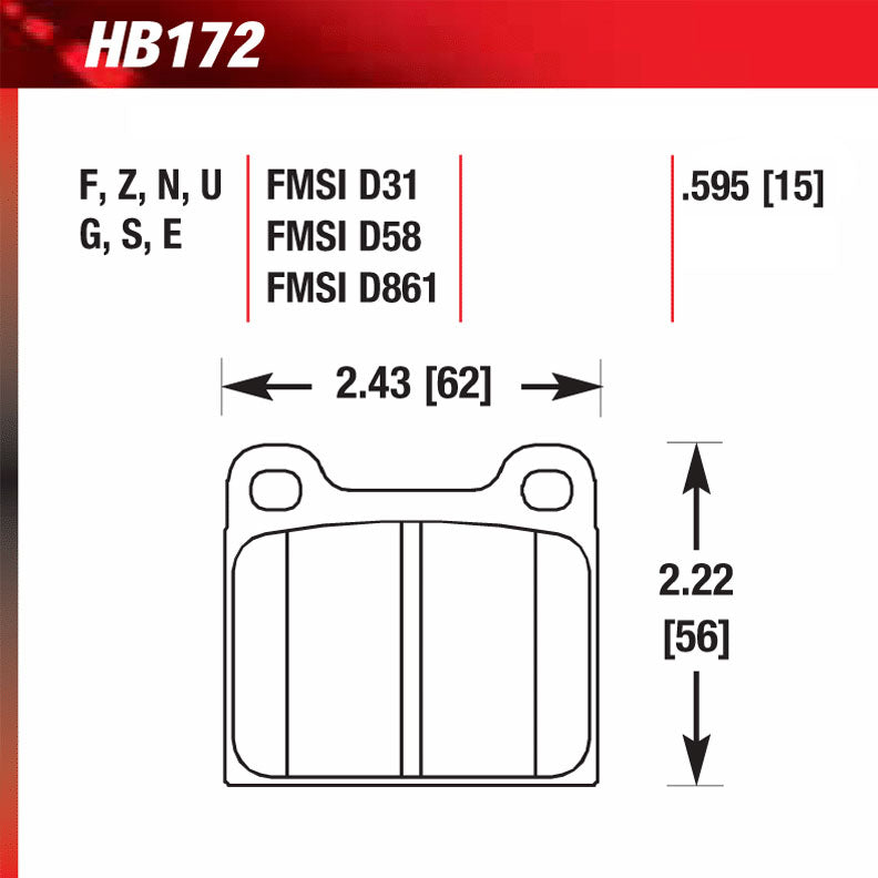Hawk HB172N.595 Performance Pad - HP Plus Compound