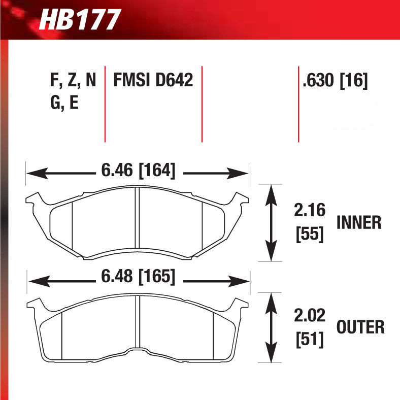 Hawk HB177E.630 Racing Pad - Blue Compound