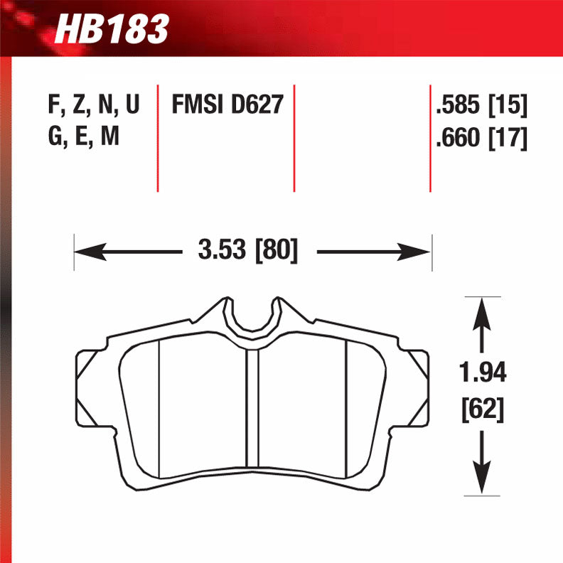 Hawk HB183G.585 Racing Pad - DTC-60 Compound