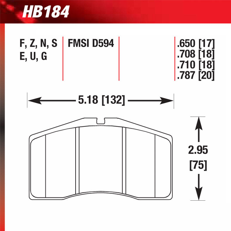Hawk HB184F.650 Street Performance Pad - HPS Compound