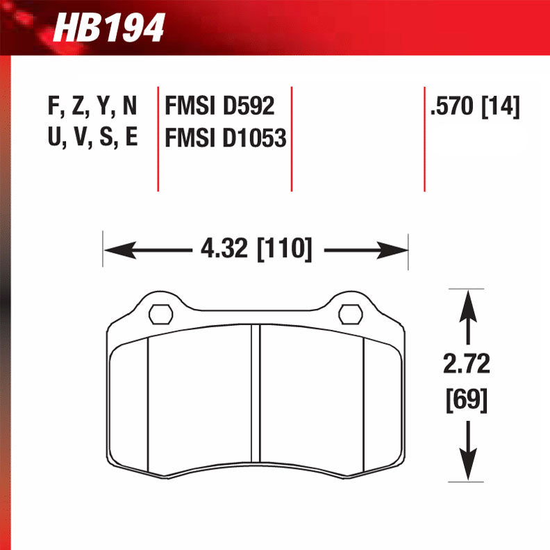 Hawk HB194B.570 Street Performance Pad - HPS 5.0 Compound