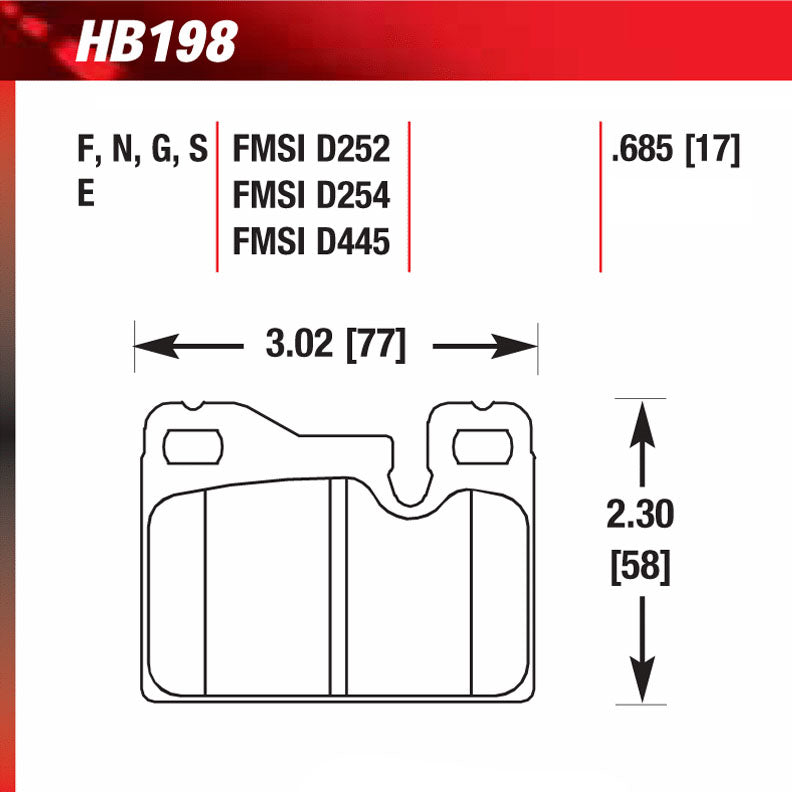 Hawk HB198N.685 Performance Pad - HP Plus Compound