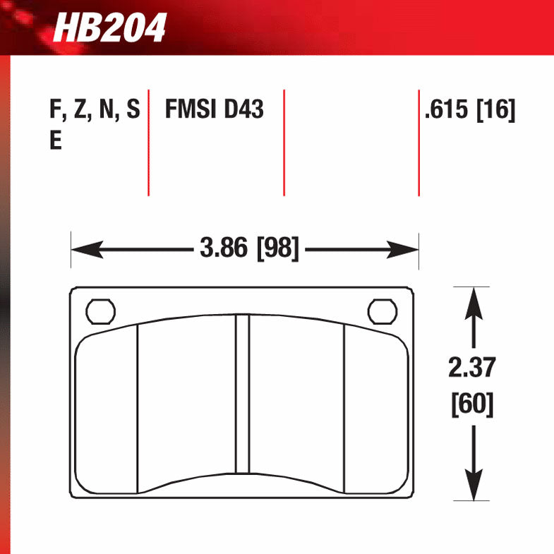 Hawk HB204N.615 Performance Pad - HP Plus Compound