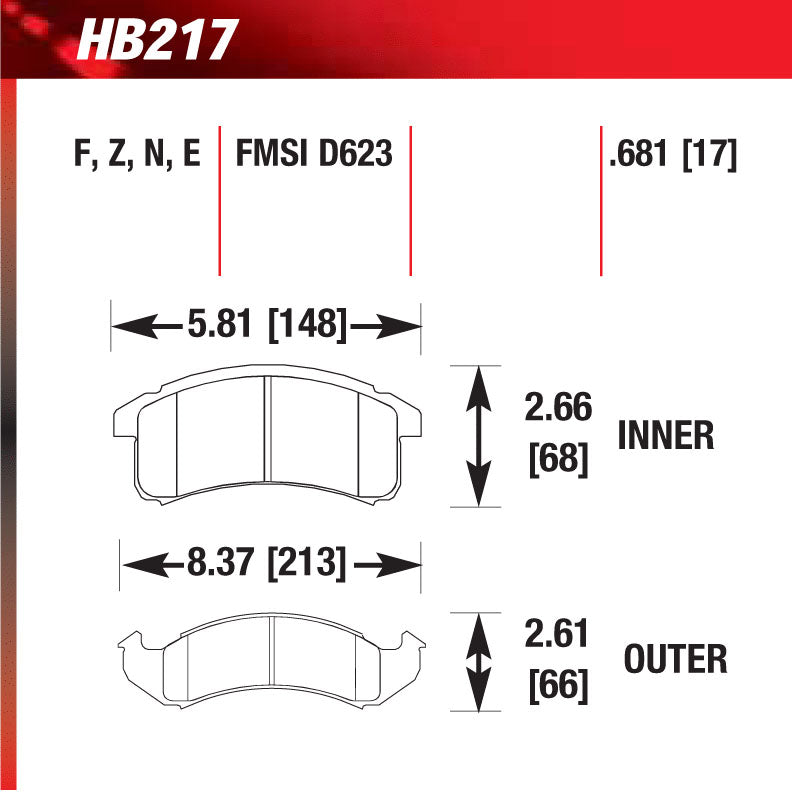Hawk HB217E.681 Racing Pad - Blue Compound