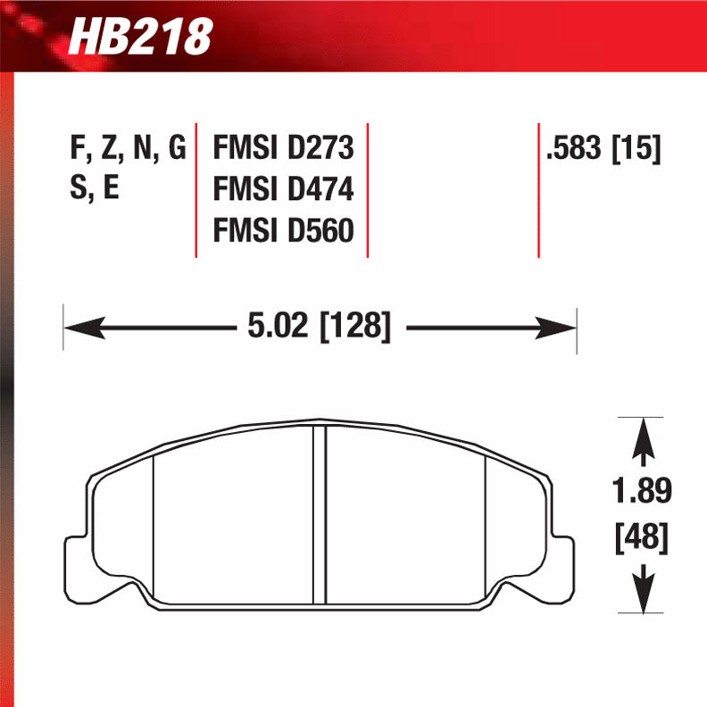 Hawk HB218U.583 Racing Pad - DTC-70 Compound