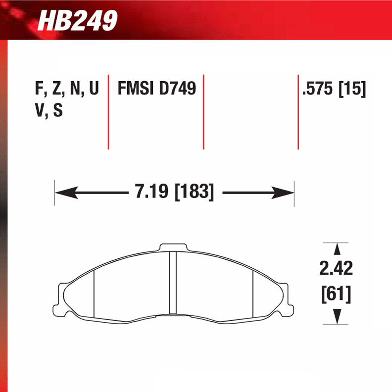 Hawk HB249U.575 Racing Pad - DTC-70 Compound