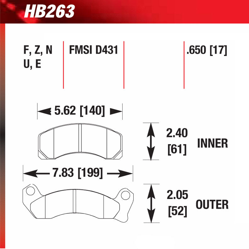 Hawk HB263U.650 Racing Pad - DTC-70 Compound