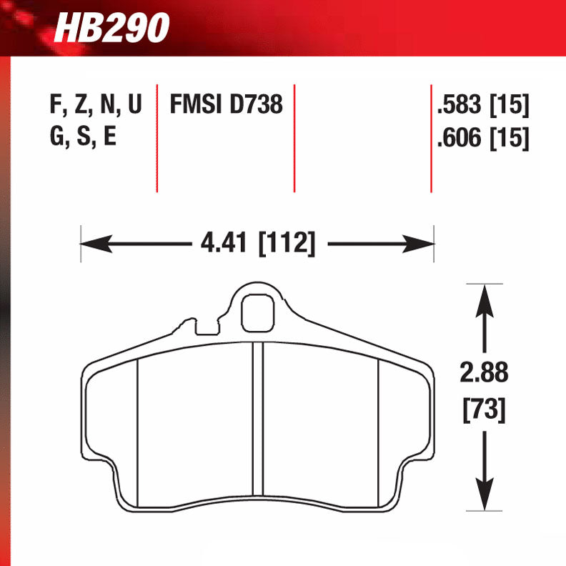 Hawk HB290N.606 Performance Pad - HP Plus Compound
