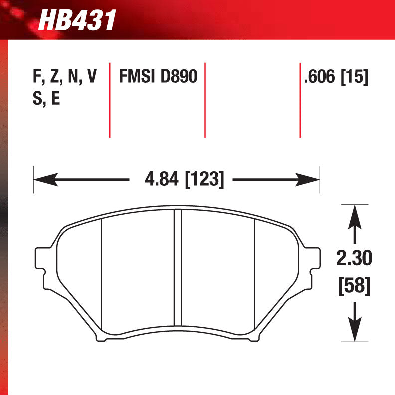 Hawk HB431E.606 Racing Pad - Blue Compound
