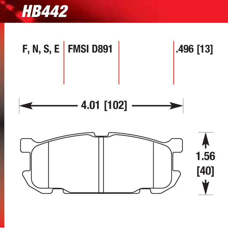 Hawk HB442S.496 Racing Pad - HT-10 Compound
