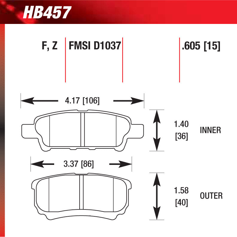 Hawk HB457F.605 Street Performance Pad - HPS Compound