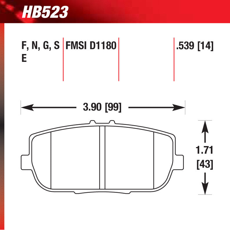 Hawk HB523S.539 Racing Pad - HT-10 Compound