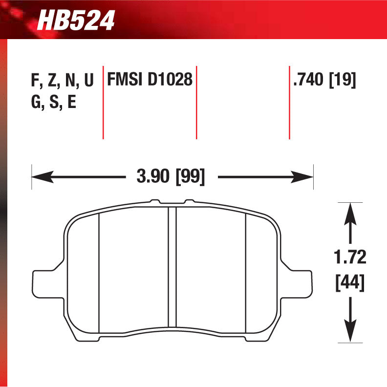 Hawk HB524S.740 Racing Pad - HT-10 Compound