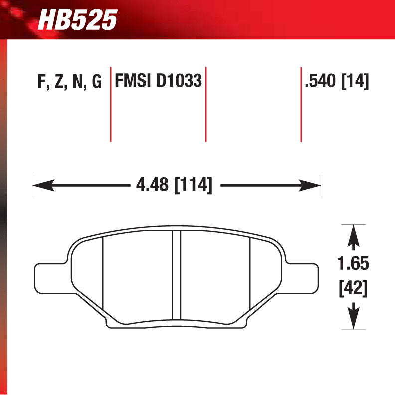 Hawk HB525G.540 Racing Pad - DTC-60 Compound