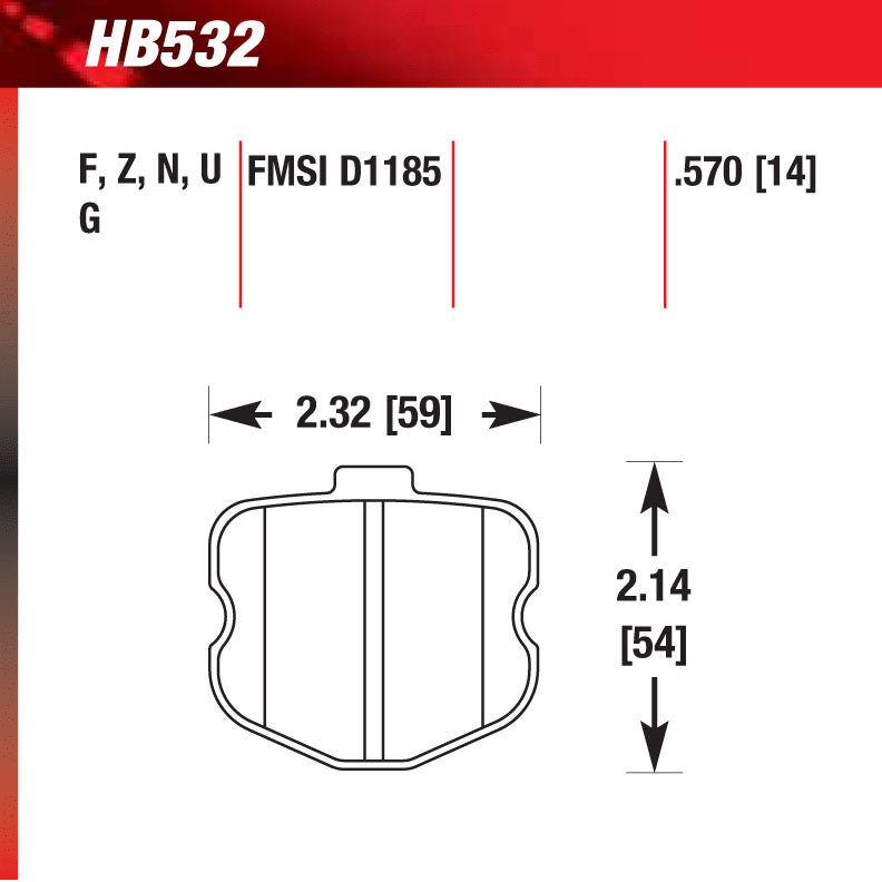 Hawk HB532N.570 Performance Pad - HP Plus Compound