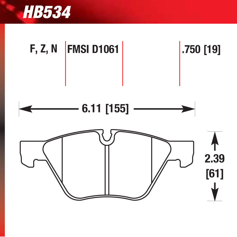 Hawk HB534S.750 Racing Pad - HT-10 Compound