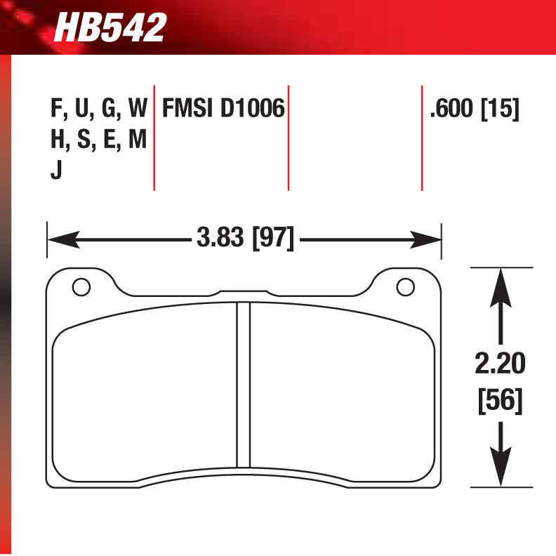 Hawk HB542S.600 Racing Pad - HT-10 Compound