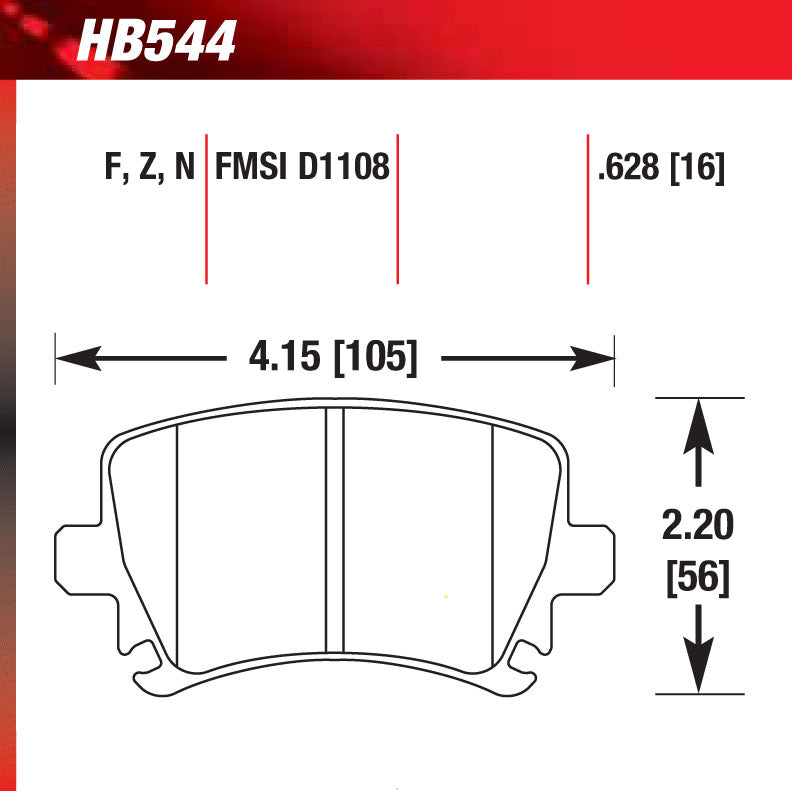 Hawk HB544N.628 Performance Pad - HP Plus Compound