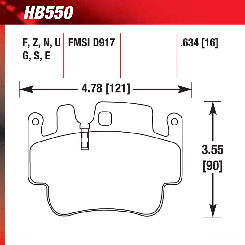 Hawk HB550G.634 Performance Pad - DTC-60 Compound