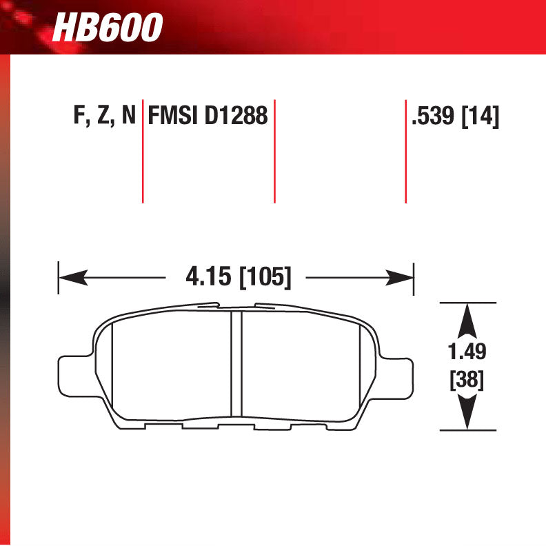 Hawk HB600F.539 Street Performance Pad - HPS Compound