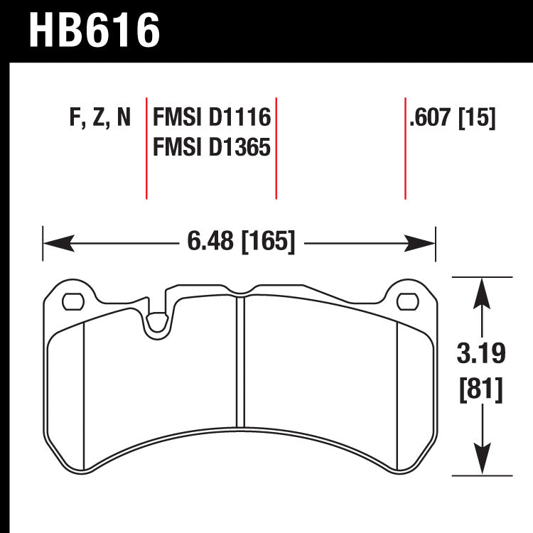 Hawk HB616G.607 Racing Pad - DTC-60 Compound