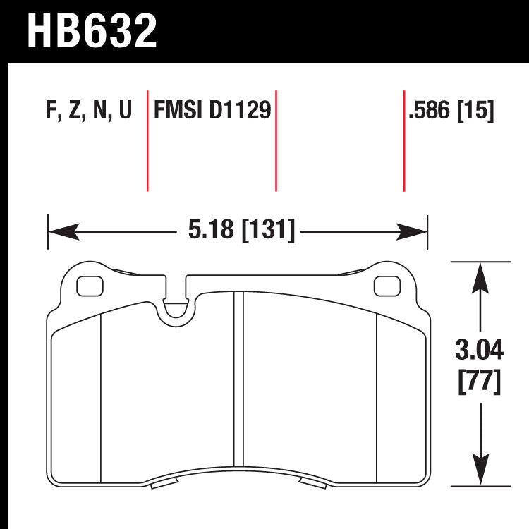 Hawk HB632N.586 Performance Pad - HP Plus Compound
